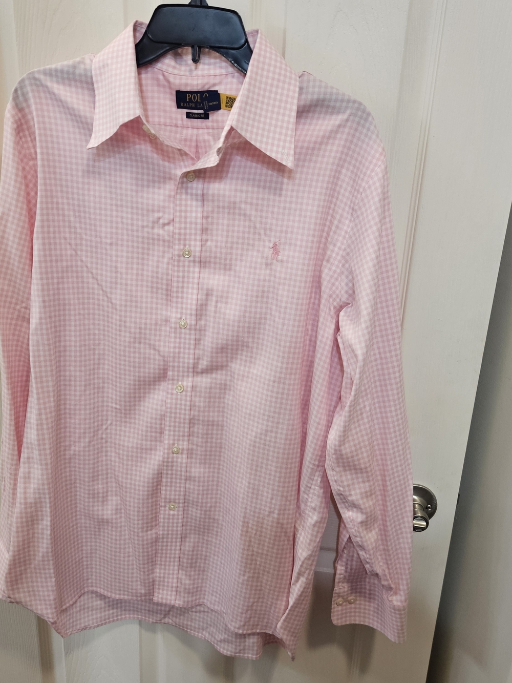 Polo by Ralph Lauren Mens Pink Gingham Dress Shirt NWOT